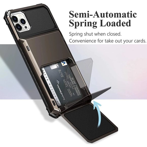 Card Slots Wallet Case For iPhone 12 Pro Max Phone Cover Slide Armor Wallet Card